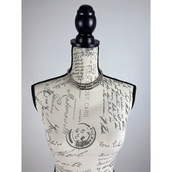 B24 MONET Silver Tone Chocker Collar Necklace Audrey Hepburn Style Vintage - Picture 3 of 8